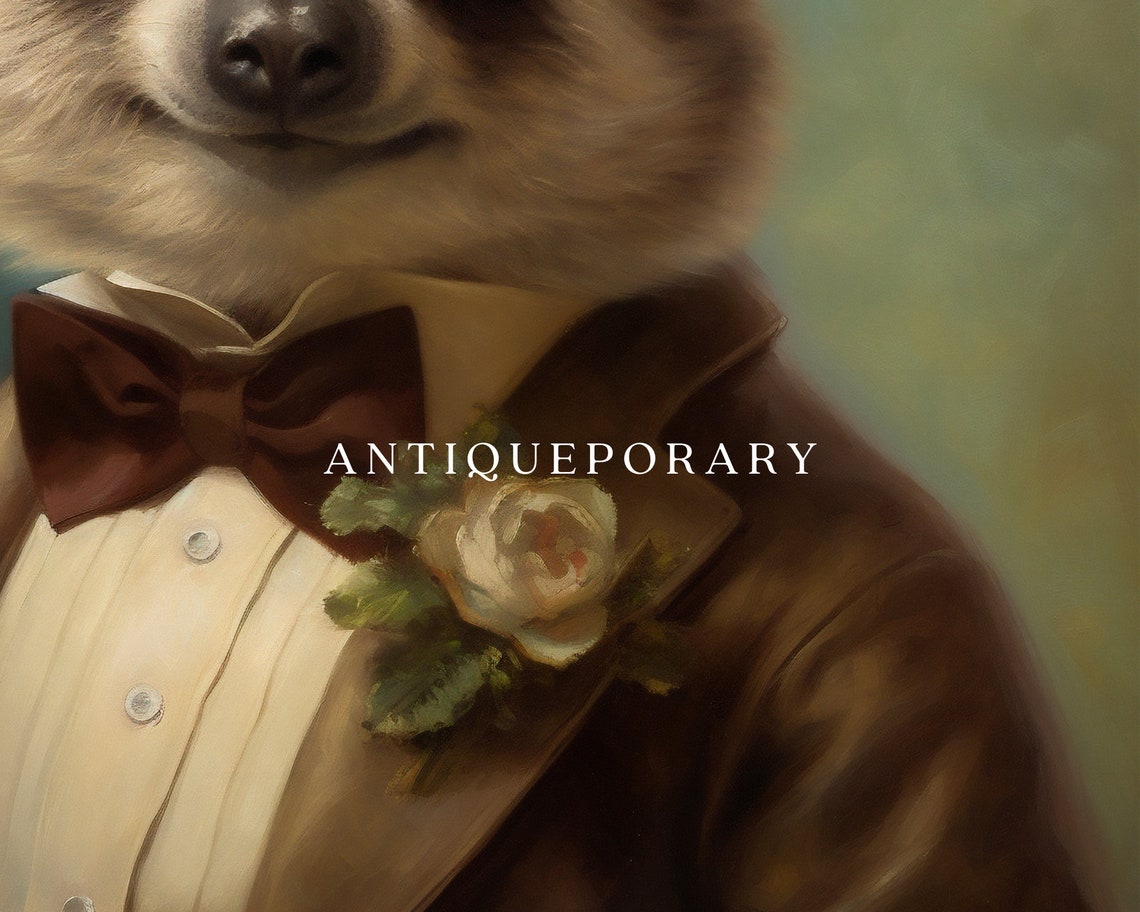 Dapper Sloth Gentleman in Top Hat and Brown Suit Portrait Poster - Image 2