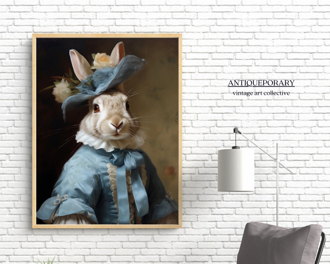 Victorian Animal Portrait Dressed Animal Prints Royal Rabbit Poster Royal Animal Painting Renaissance Animal Portrait Farm Animal Art - Image 4