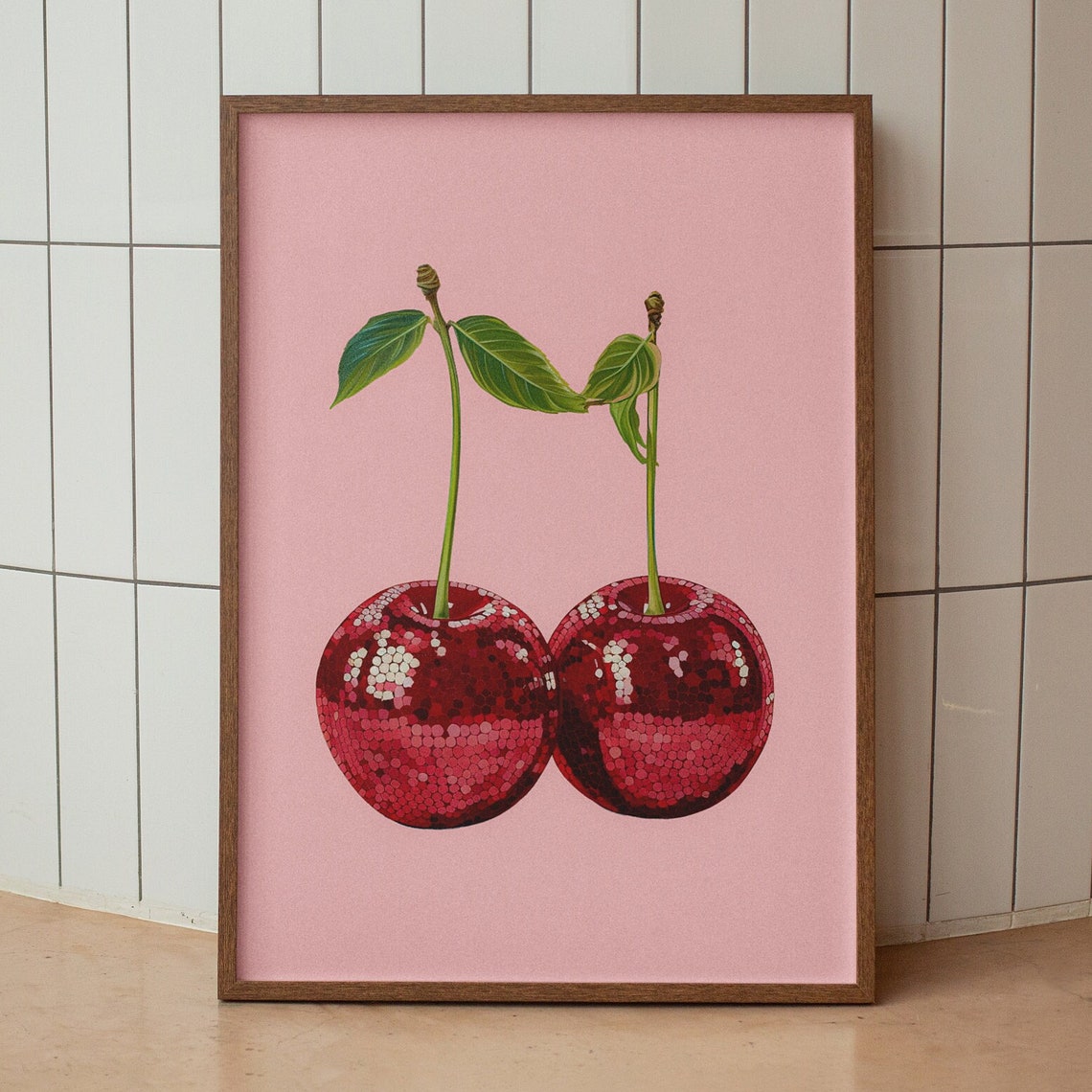 Cherry Disco Poster, Funky Retro Art Print - Image 3