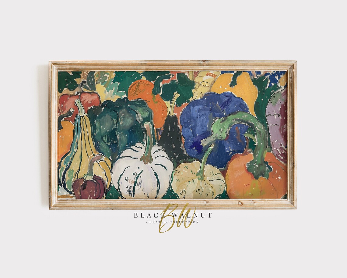 Pumpkin Abstract Fall Art Print, Modern Farmhouse