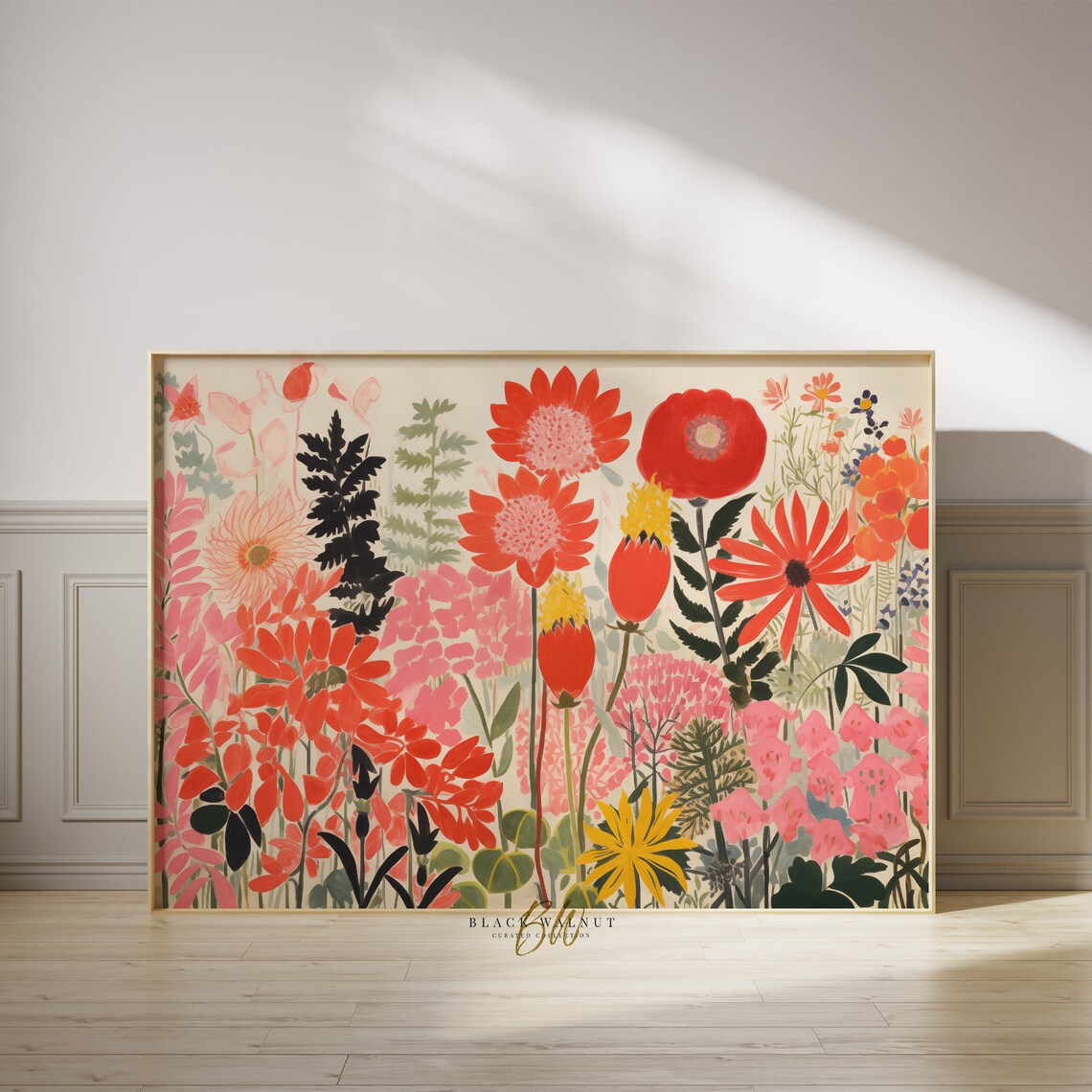 Modern Wildflowers Art Print, Maximalist Floral Decor