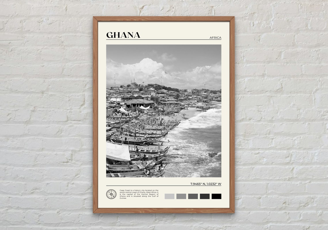 Black And White Ghana Print Ghana Wall Art Ghana Poster Ghana Photo Ghana Poster Print Ghana Wall Decor Africa Poster Print