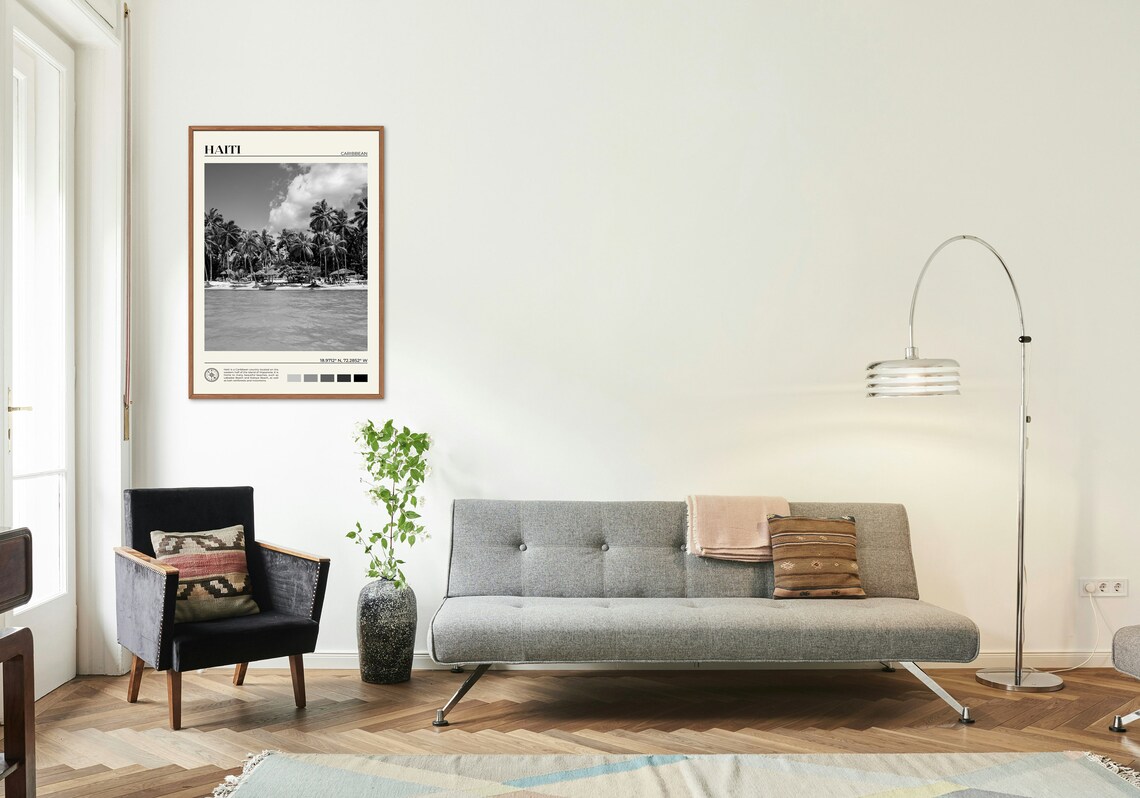 Black And White Haiti Beach Art Print, Caribbean - Image 3