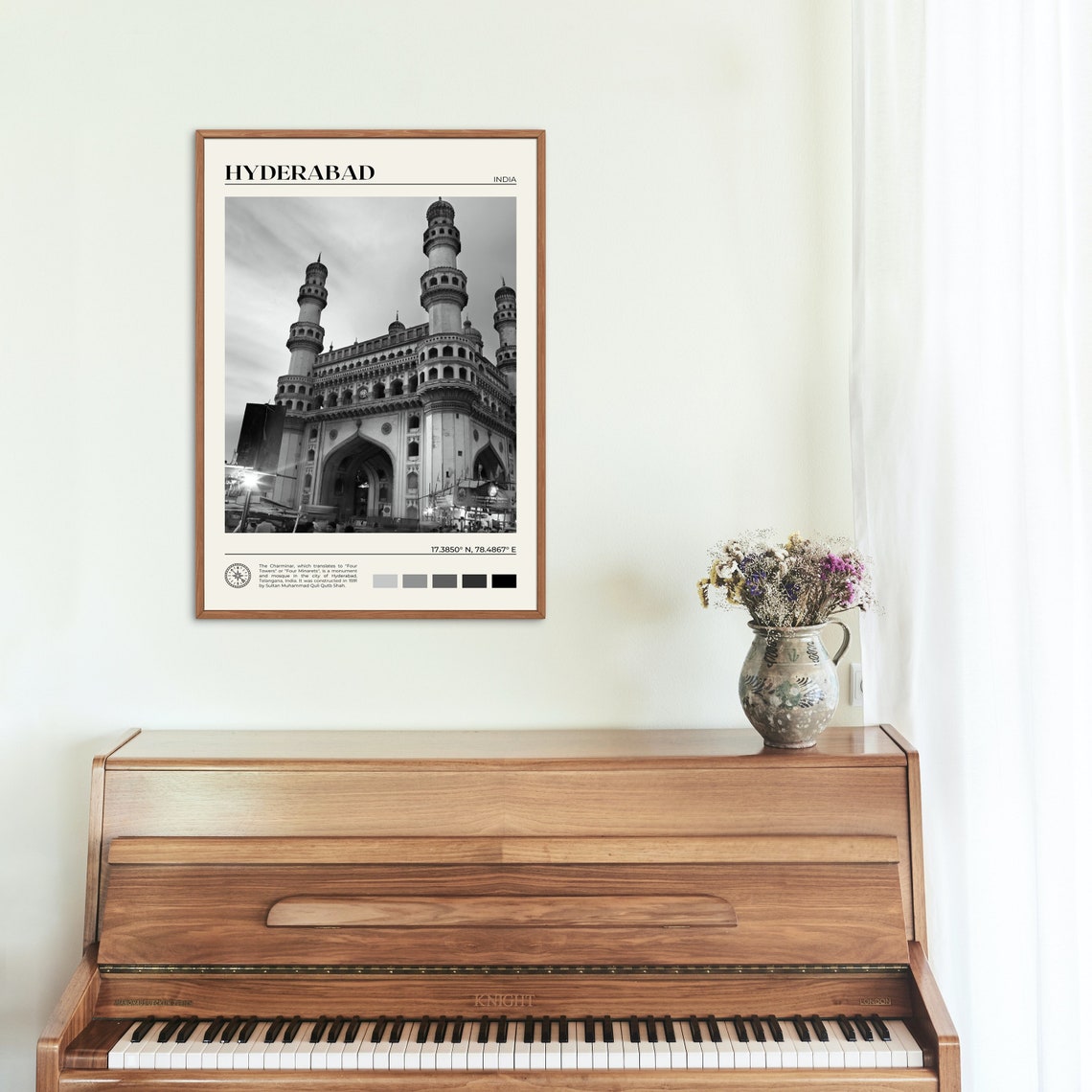 Black And White Hyderabad Print Hyderabad Wall Art Hyderabad Poster Hyderabad Photo Hyderabad Poster Print Hyderabad Decor India - Image 2