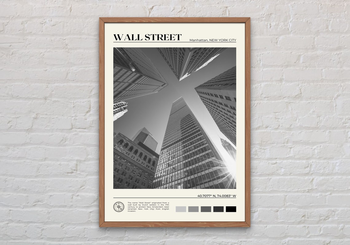 Black And White Wall Street Print Wall Street Art Wall Street Poster Wall Street Photo Wall Street Poster Print Wall Street Decor