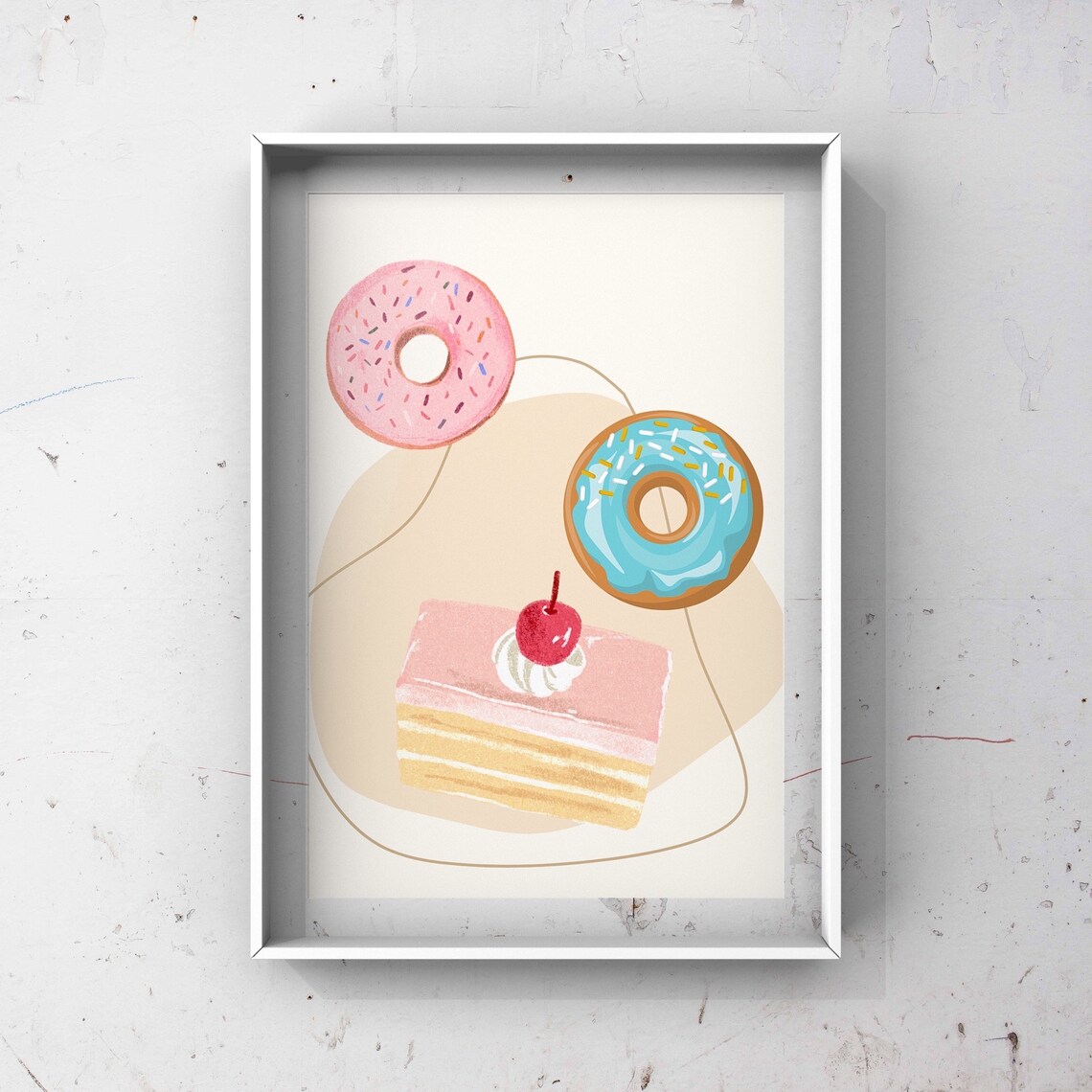 Pastel Donut Cake Sprinkles Sweet Treats Kids Room Wall Poster - Image 2