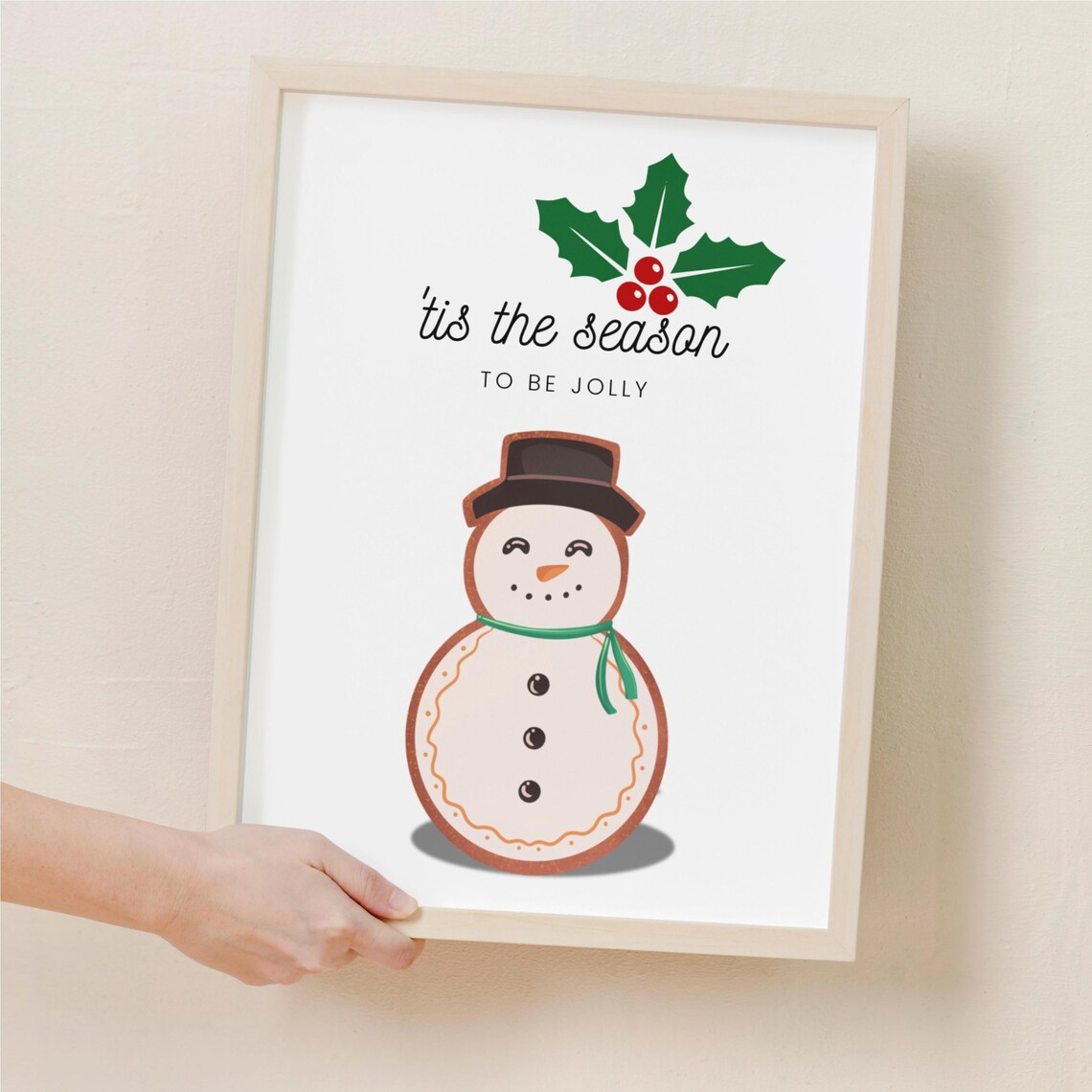 Snowman Christmas Wall Art, Minimalist Holiday Decor - Image 3