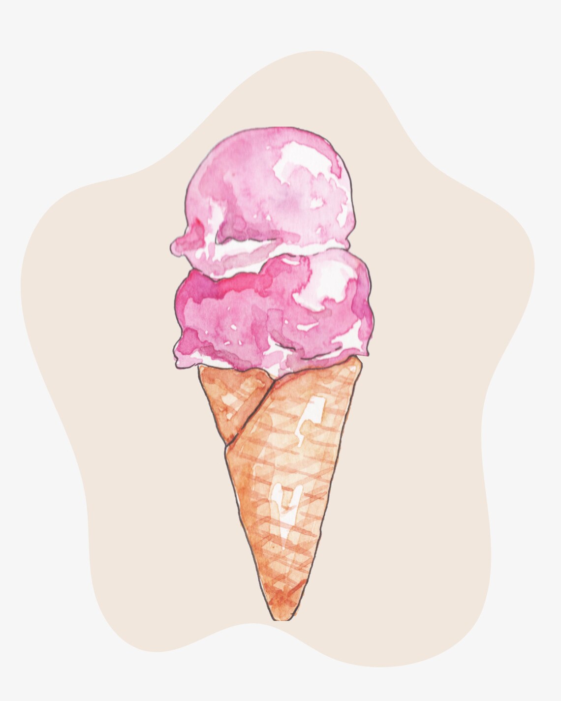 Pink Ice Cream, Summer Poster Print - Image 2