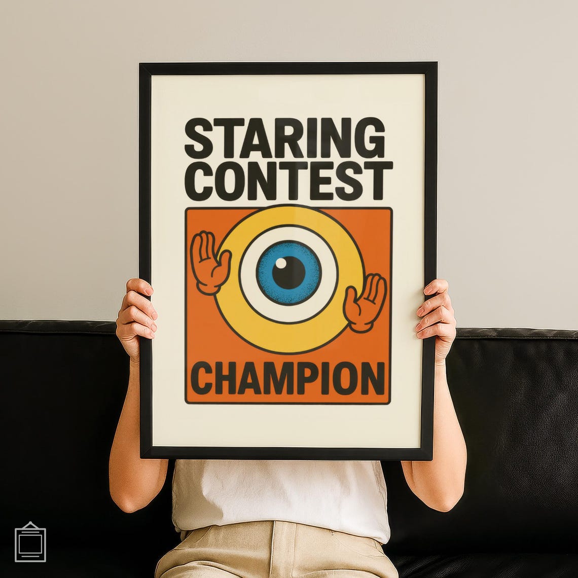 Staring Contest Champion Funny Retro Eye Cartoon Pop Art Poster