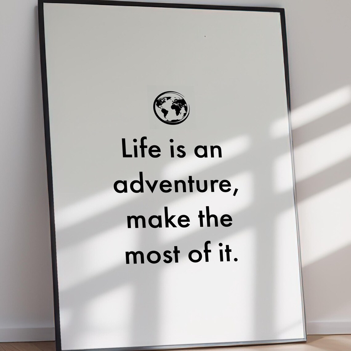 Life is an Adventure Make the Most of it Globe Travel Quote Poster - Image 2
