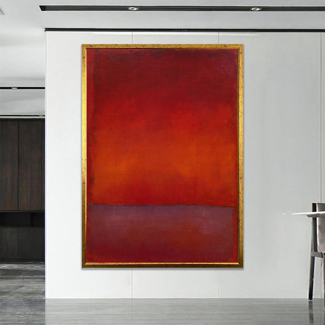 Abstract Warm Orange Red Gradient Modern Rothko Style Art Poster