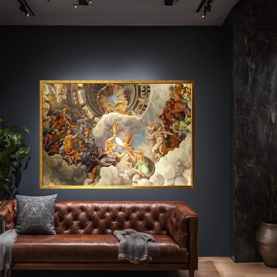 Zeus Hera Greek Mythology Reproduction Art Modern Canvas Wall Abstract Home Decor Print