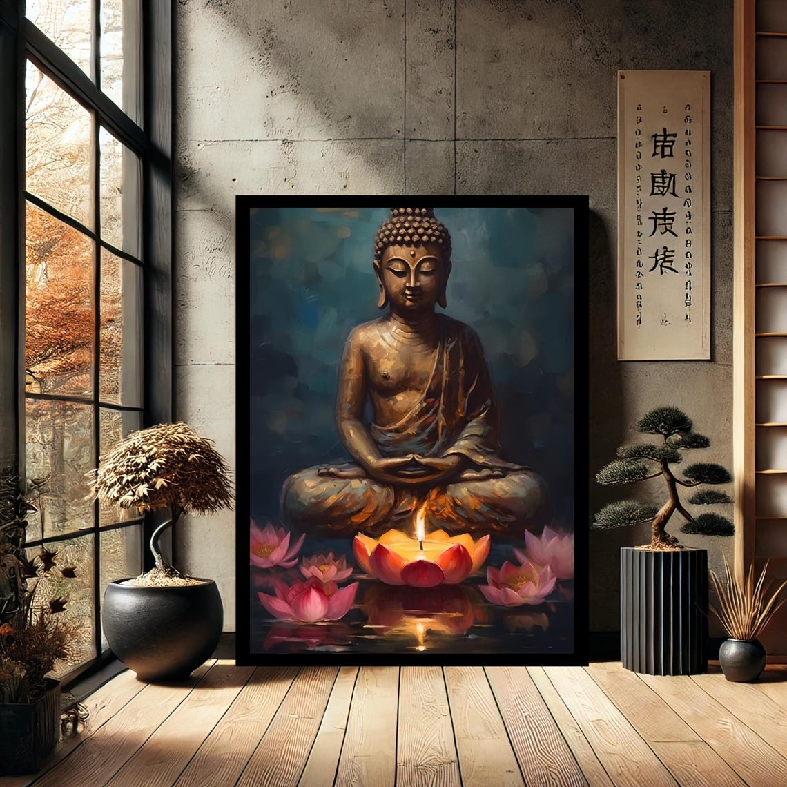 Colorful Buddha Buddhism Canvas Print Painting Wall Art Modern Abstract Home Decor
