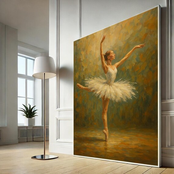 Elegant Ballerina Canvas Wall Art Impressionist Dance Painting For Living Room Sophisticated Home Decor Gift