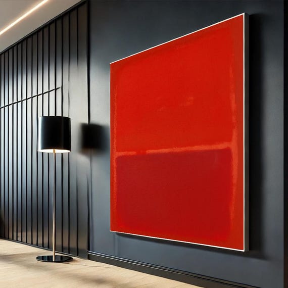 Mark Rothko Red Abstract Canvas Wall Art Striking Modern Living Room Decor Ready To Hang Contemporary Gift For Office