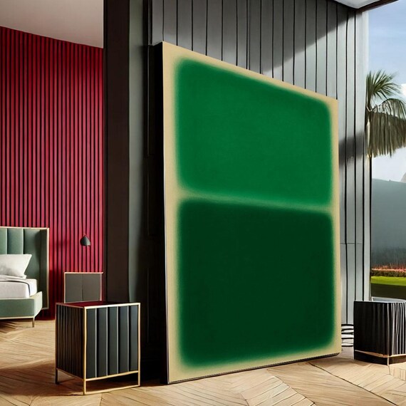 Mark Rothko Green Color Field Canvas Deep And Bright Tones Abstract Painting Reproduction