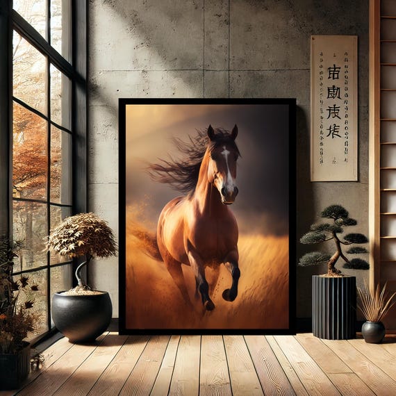 Horse Animal Abstract Canvas Wall Art For Modern Home Decor Living Room Piece