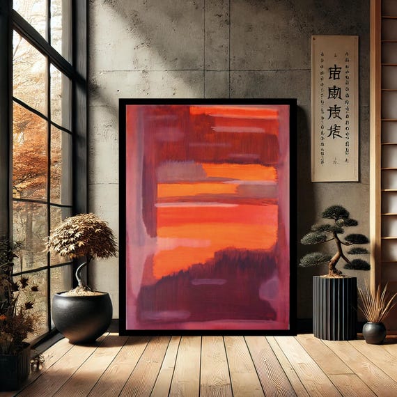 Mark Rothko Red Minimalist Home Decor Canvas Wall Art Modern Print Painting Abstract For