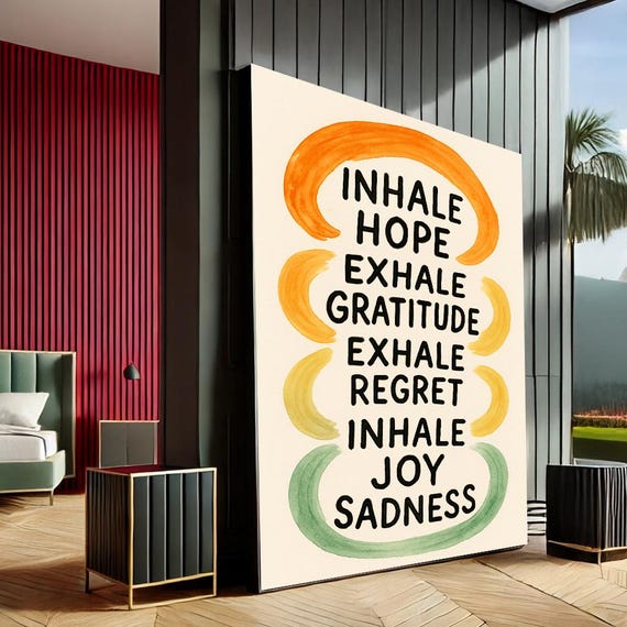 Mindfulness Quote Canvas Wall Art Positive Affirmation Posterminimalist Text Print Mental Health Decor Home