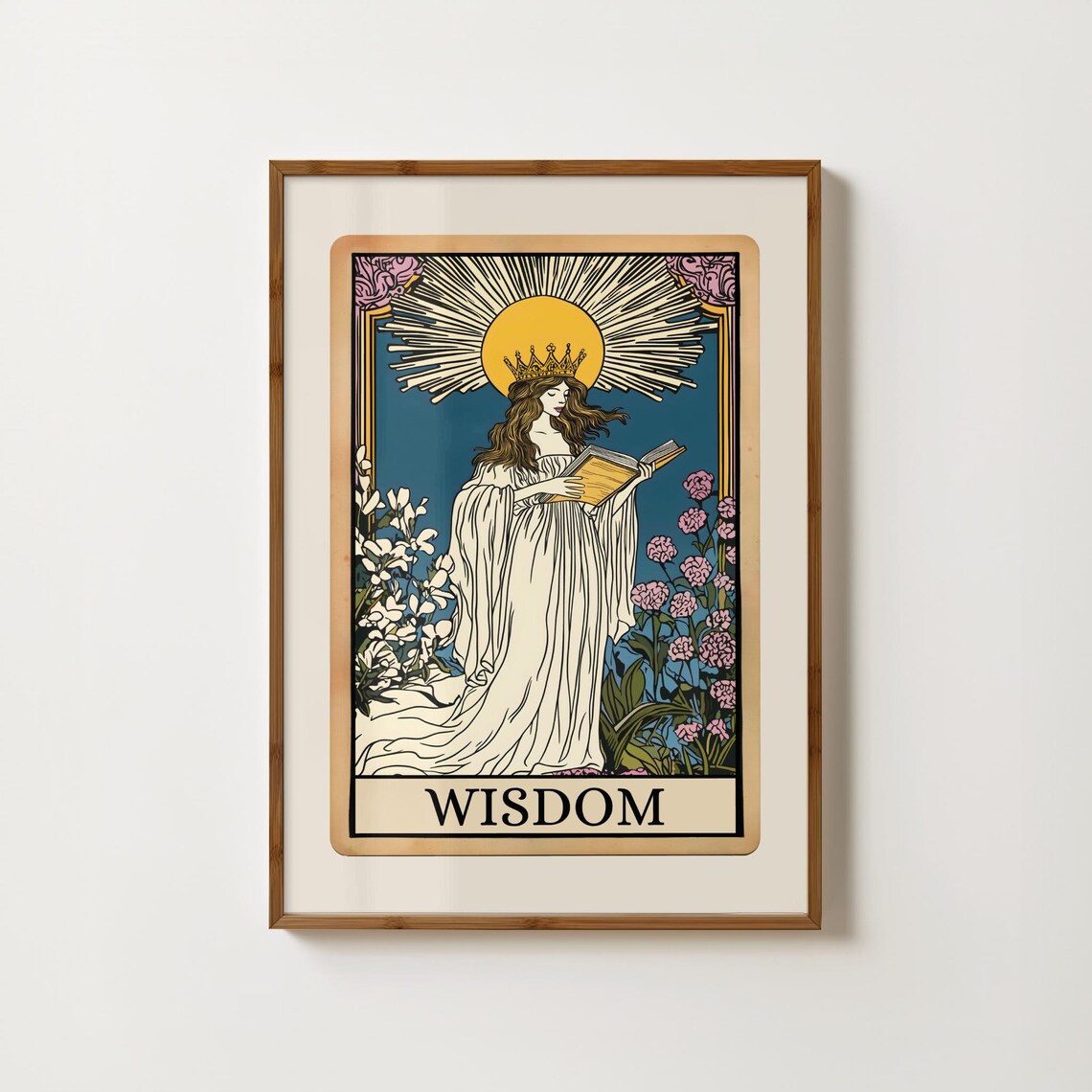 Wisdom Tarot Card, Spiritual Witchy Art Print