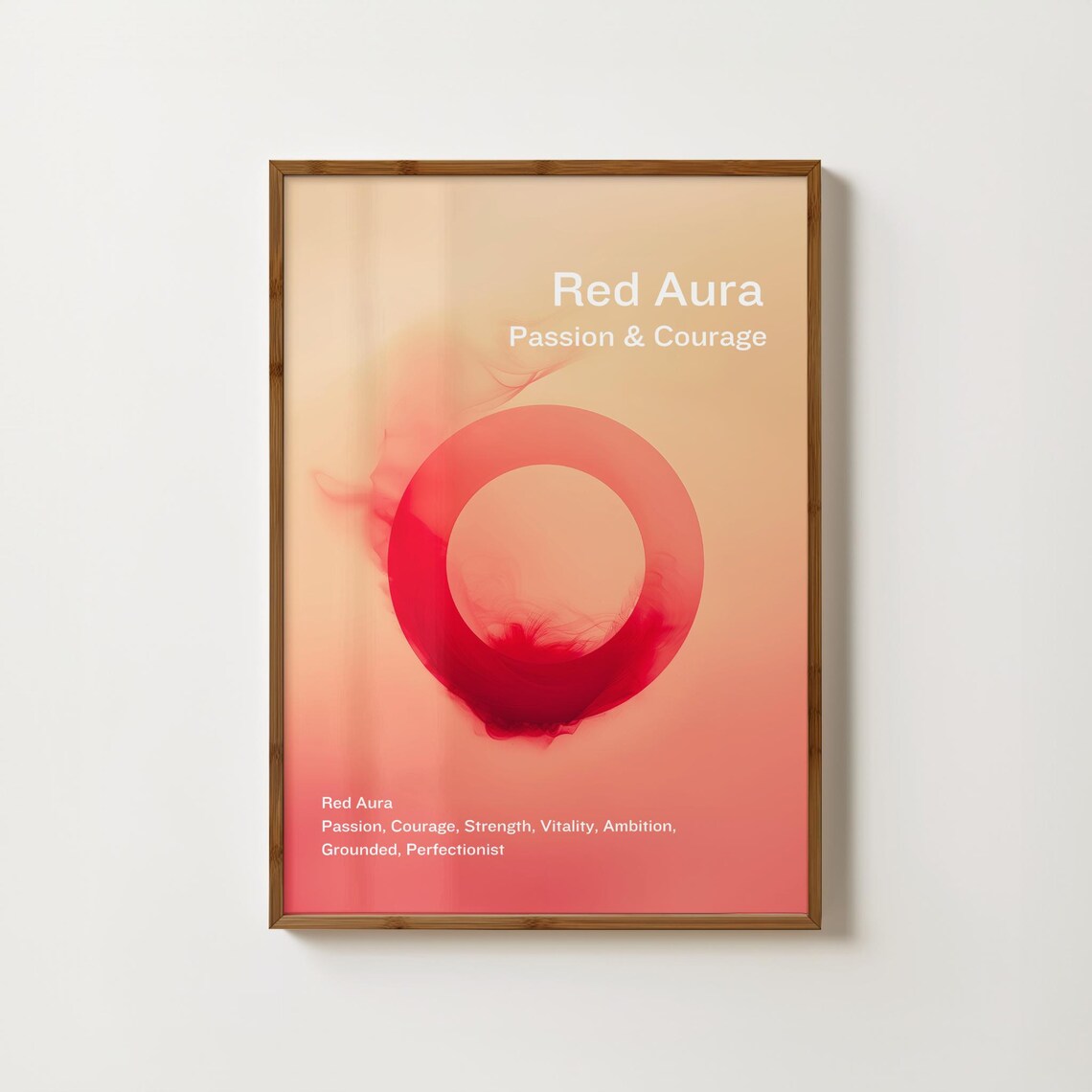Red Aura Print Meditation Poster Red Gradient Print Love Passion Quotes Red Chakra Wall Art Spiritual Energy Print Aura Definition Poster