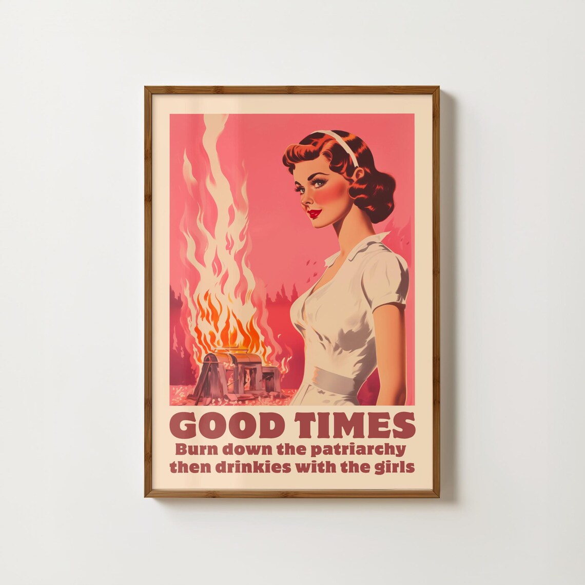 Retro Feminist Print, Vintage Girl Power Poster