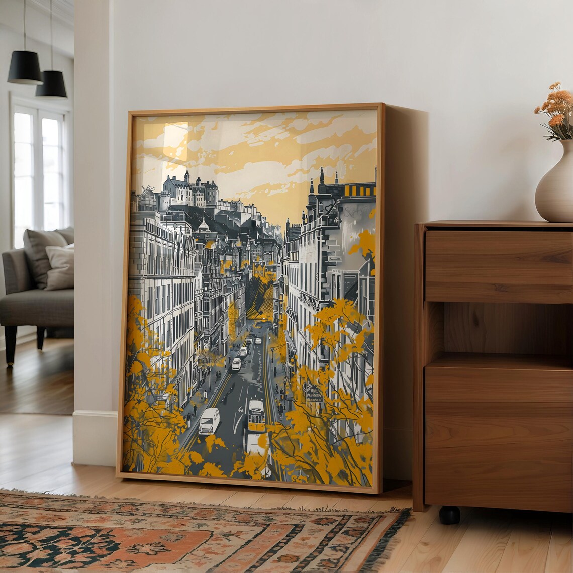 Edinburgh Castle Travel Poster, Scottish Cityscape - Image 3