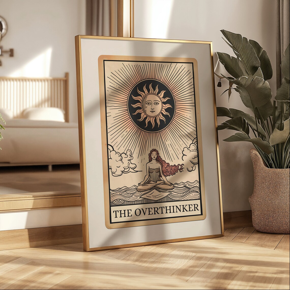 Overthinker Tarot Card Humor Poster, Boho Decor - Image 4