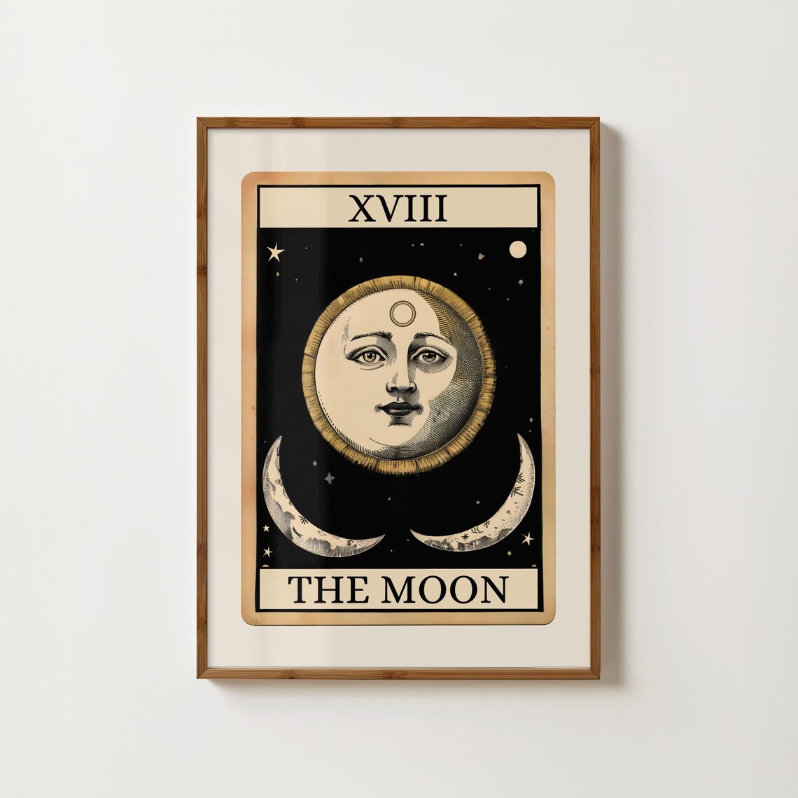 Moon Tarot Card Art Print, Boho Bedroom Decor