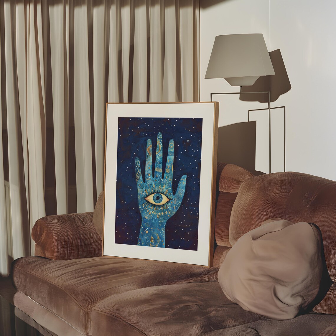 Starry Evil Eye Spiritual Art Print, Maximalist Nazar - Image 2