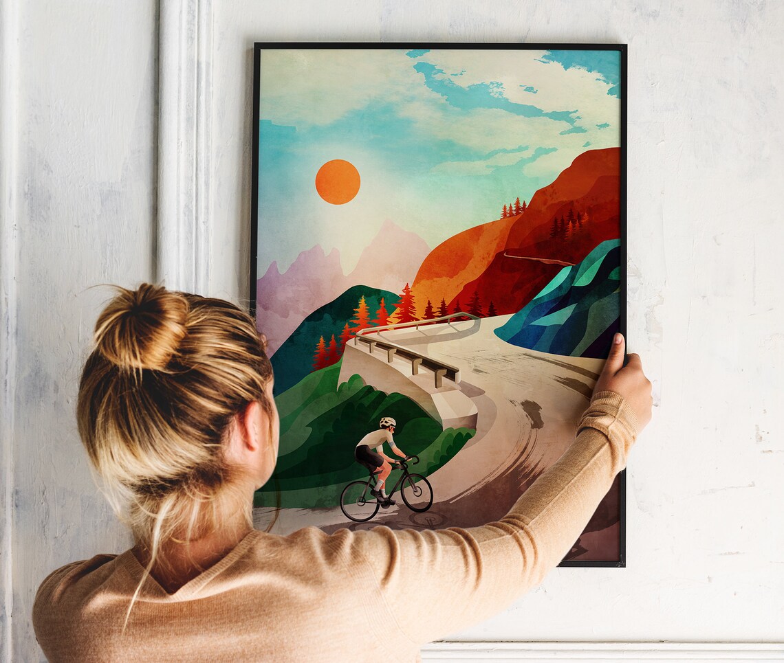 Solo Ascent Cycling Art Print, Sports Wall Decor - Image 4