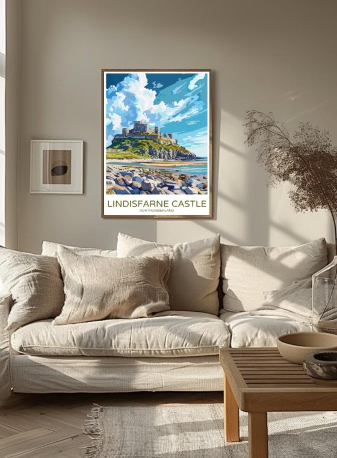 Lindisfarne Castle Travel Poster Majestic Coastal Fortress Wall Art Stunning Northumberland Landscape Print England Travel Gift - Image 3