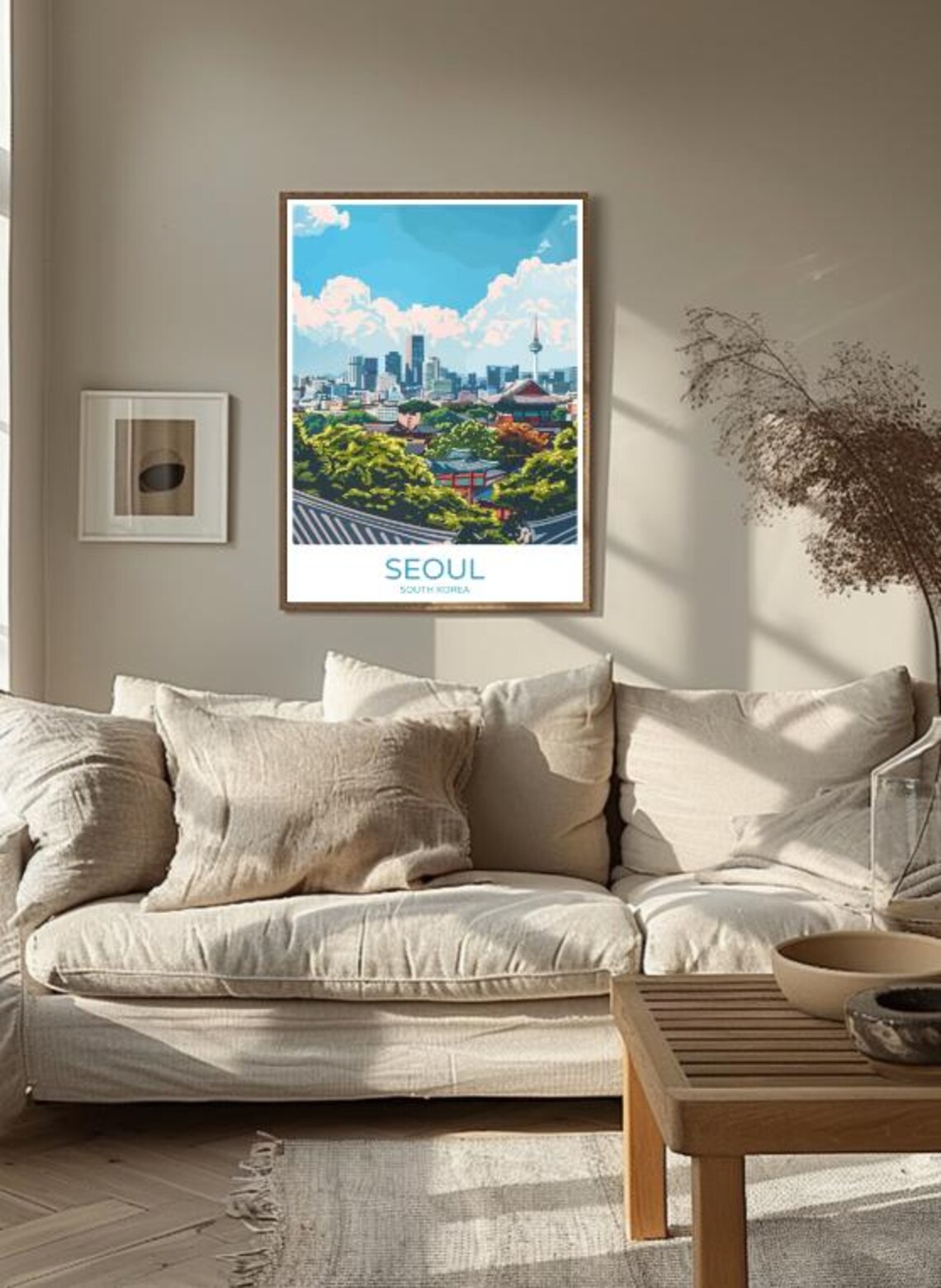 Seoul South Korea Modern Cityscape Skyline Vintage Travel Poster - Image 3