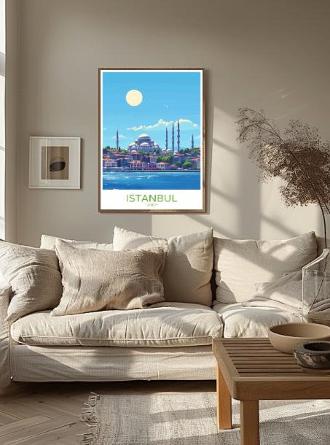 Istanbul Turkey Skyline Travel Poster With Mosque Domes And Bosphorus - Image 2