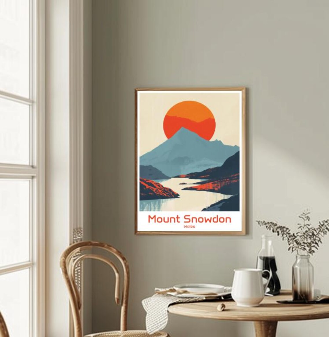 Mount Snowdon Wales Travel Poster Minimalist Mountain Sunset Scenery - Image 2