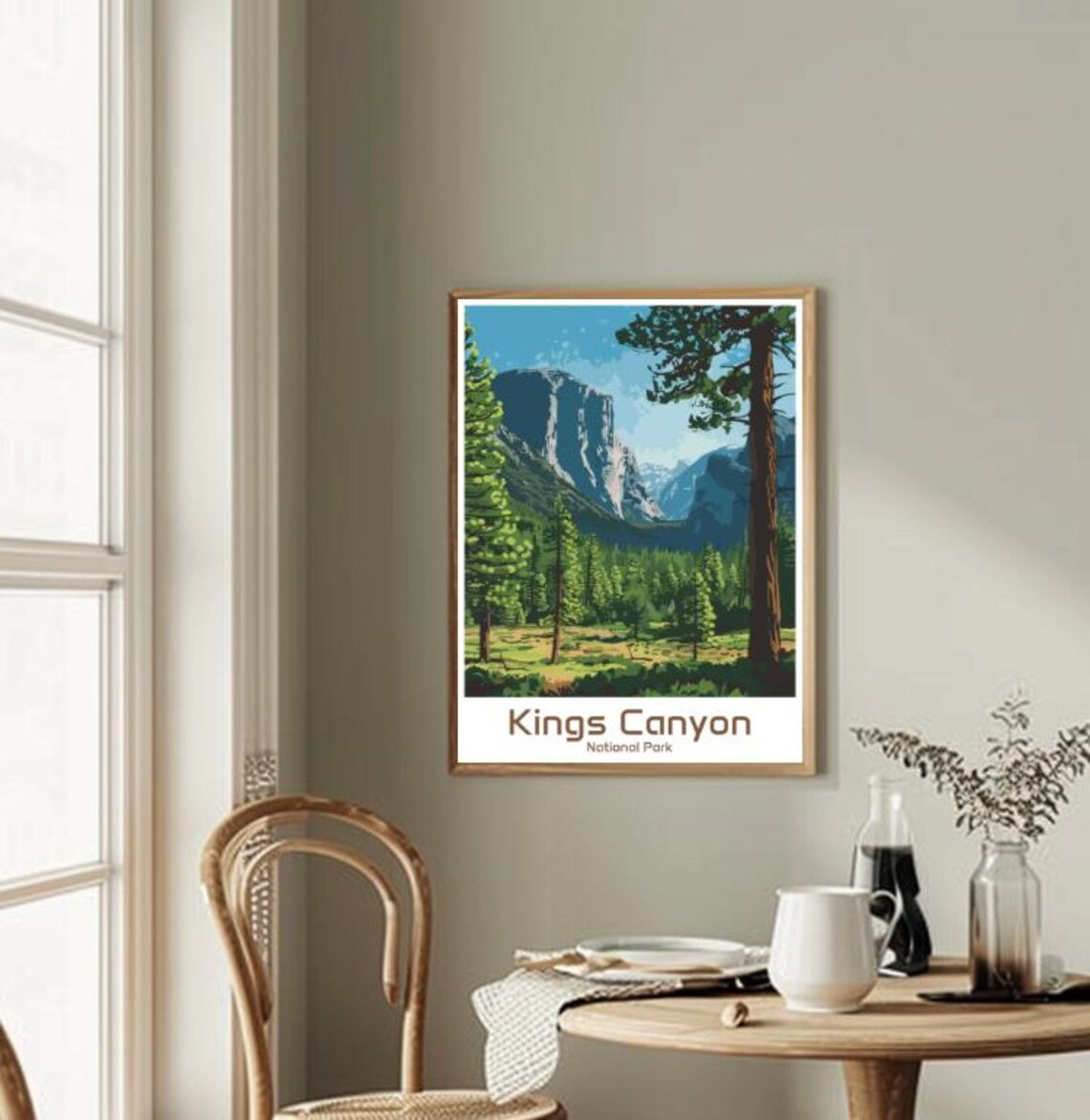 Kings Canyon National Park Vintage Poster Granite Cliffs Pine Forest Valley - Image 2