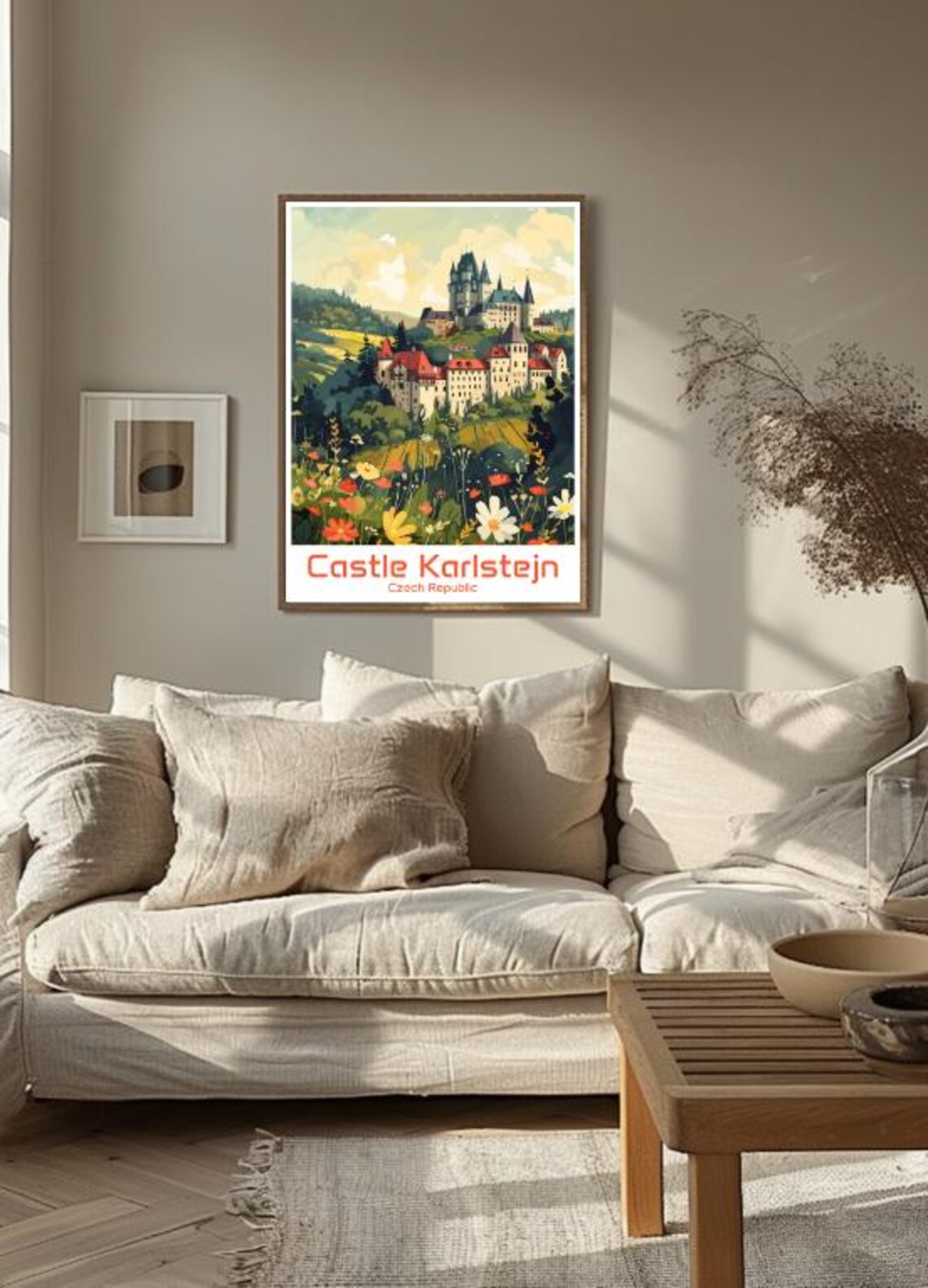 Castle Karlstejn Czech Republic Fairytale Castle Flowers Poster - Image 3