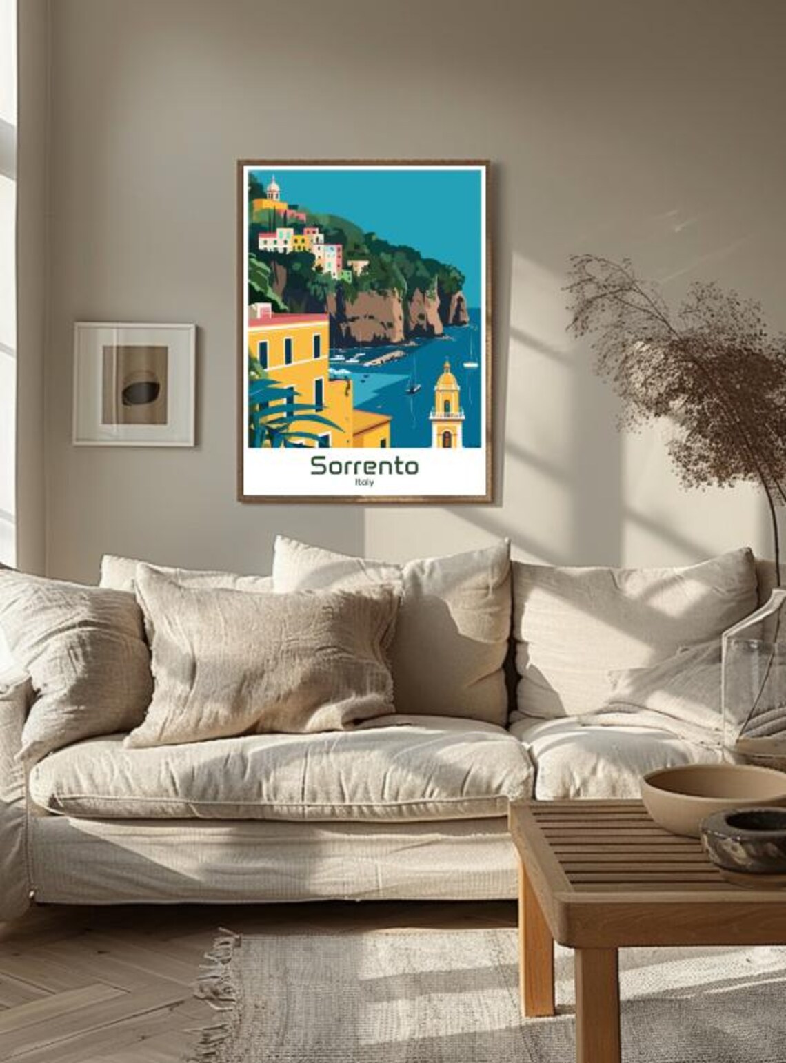 Sorrento Italy Vintage Travel Amalfi Style Coastal Scene Poster - Image 3