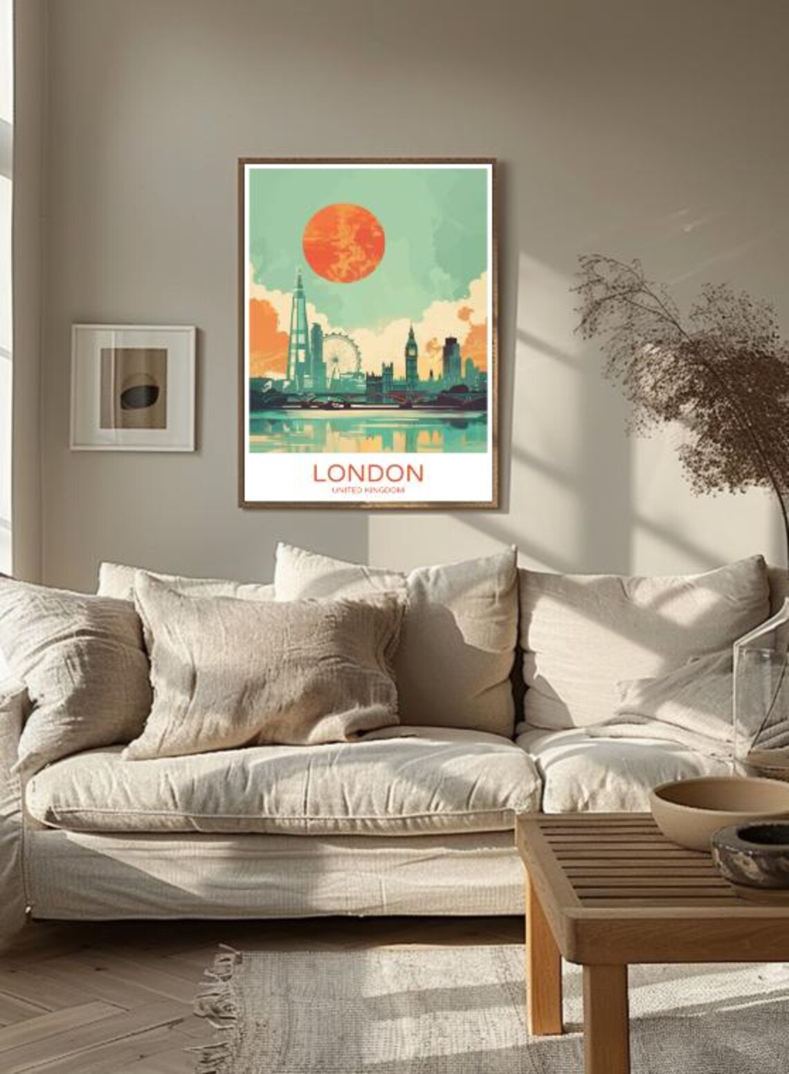 London Skyline Sunset Big Ben London Eye Vintage Travel Poster - Image 3