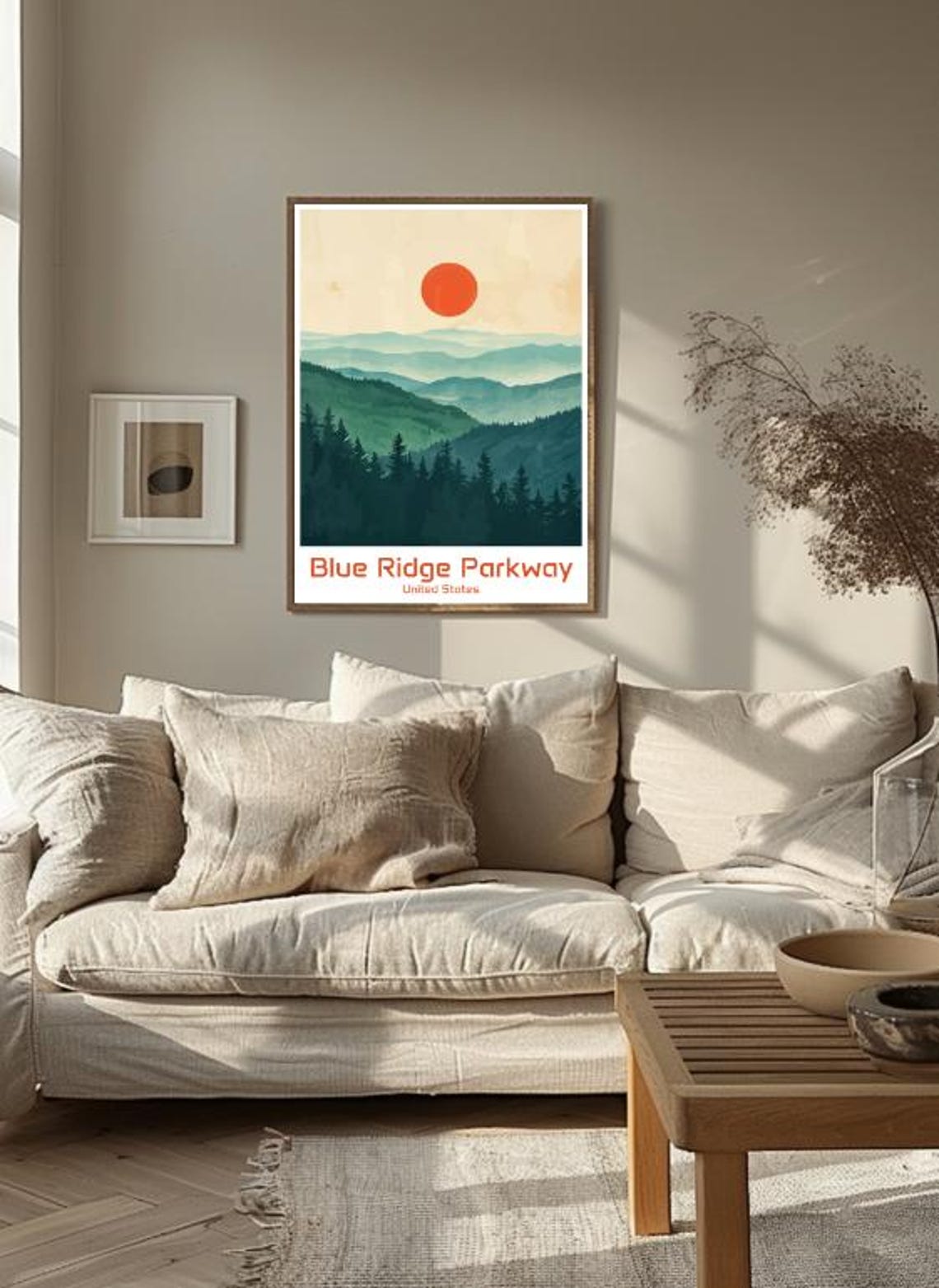 Blue Ridge Parkway United States Mountain Layers Travel Poster - Image 3