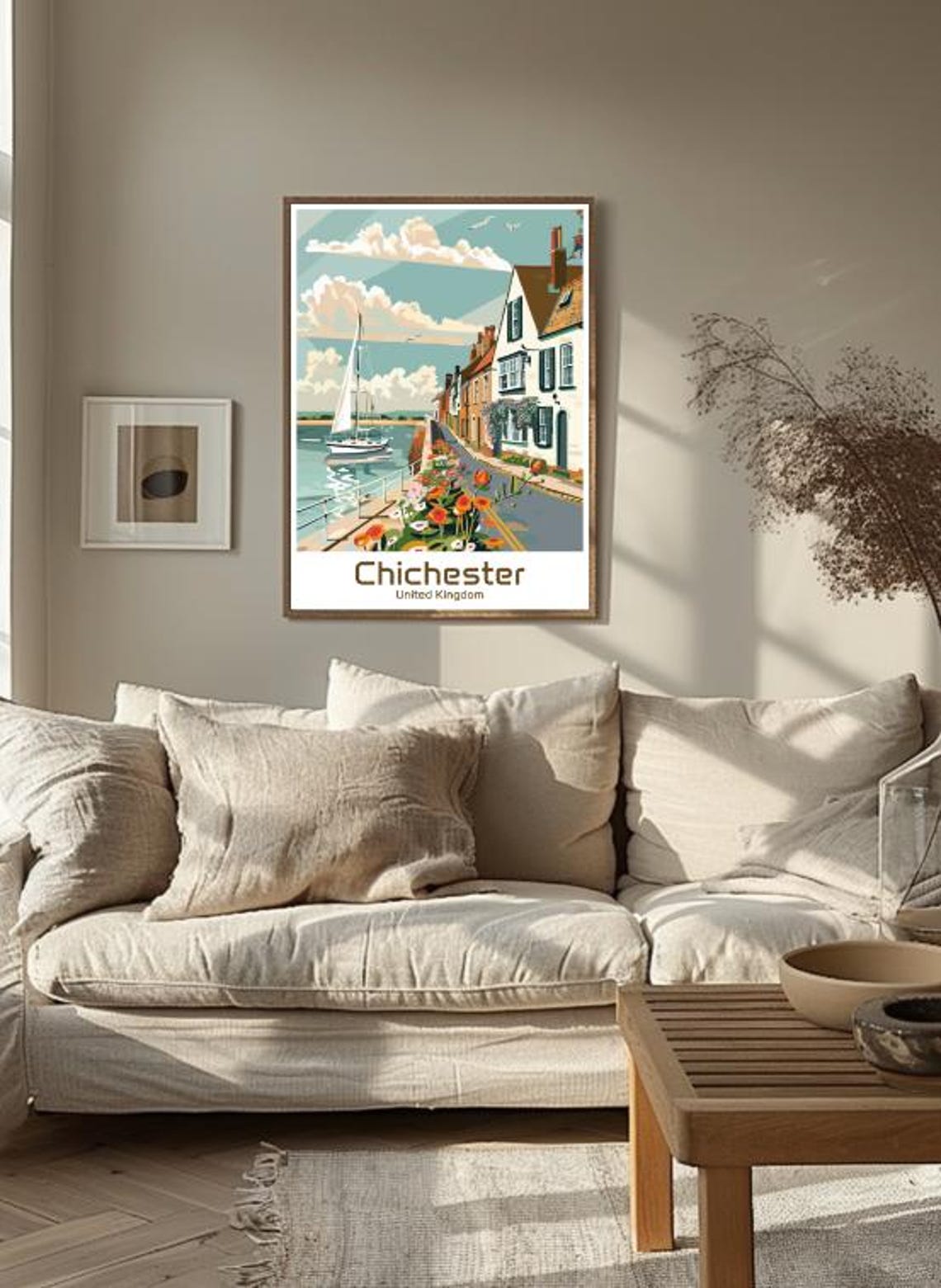 Chichester Harbor Sailboats Colorful England Travel Art Poster - Image 3