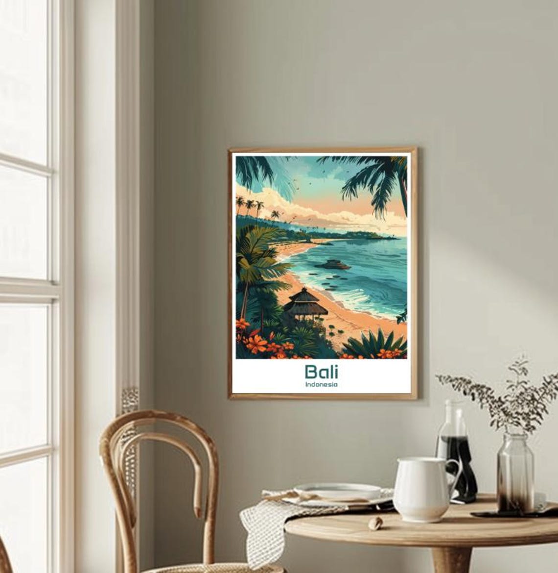 Bali Tropical Beach Hut Palms Tropical Island Decor Art Print - Image 2