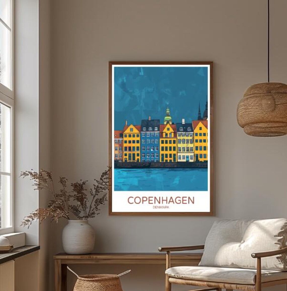Copenhagen Denmark Nyhavn Harbor Colorful Houses Travel Poster - Image 3