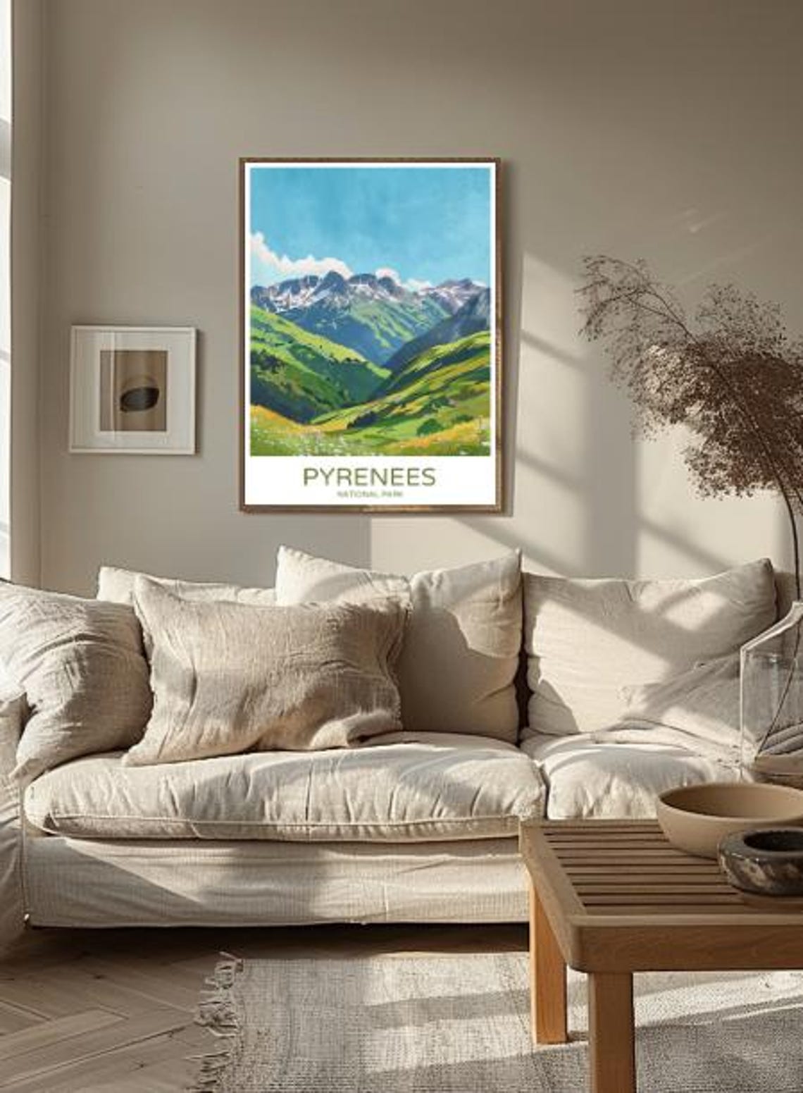 Pyrenees National Park Snowy Peaks Green Valley Travel Poster - Image 2