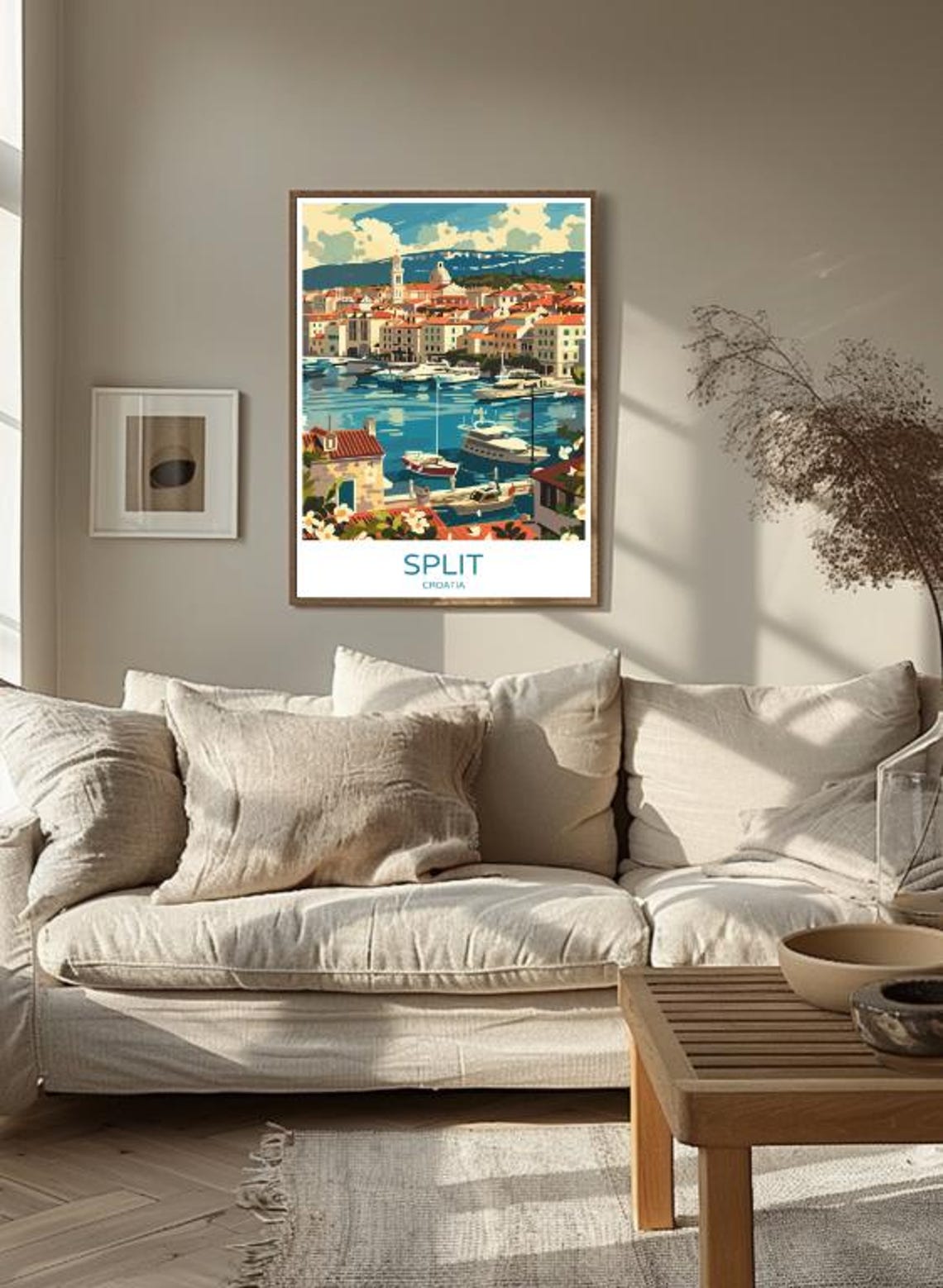 Split Croatia Harbor Travel Poster Adriatic Seafront Marina Cityscape - Image 3