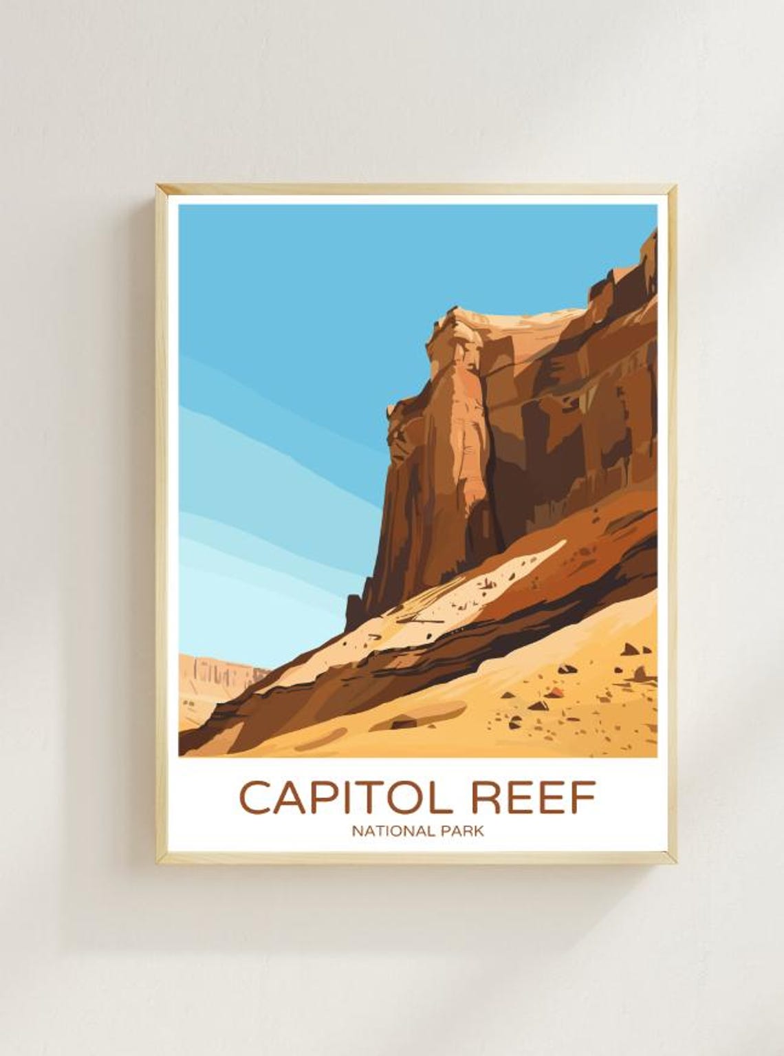 Capitol Reef National Park Red Rock Desert Canyon Travel Poster