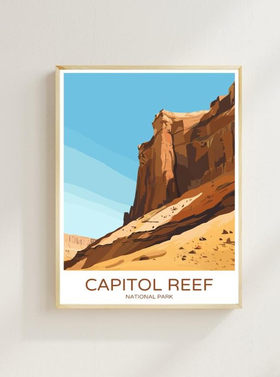 Capitol Reef National Park Red Rock Desert Canyon Travel Poster