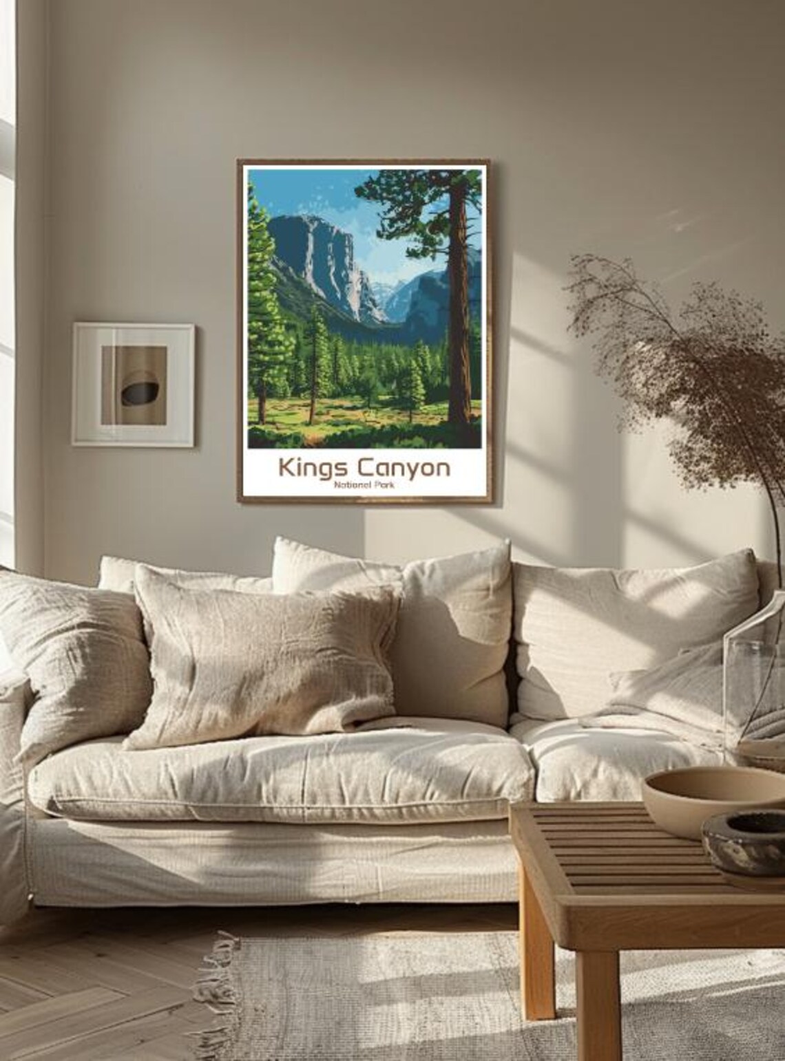 Kings Canyon National Park Vintage Poster Granite Cliffs Pine Forest Valley - Image 3
