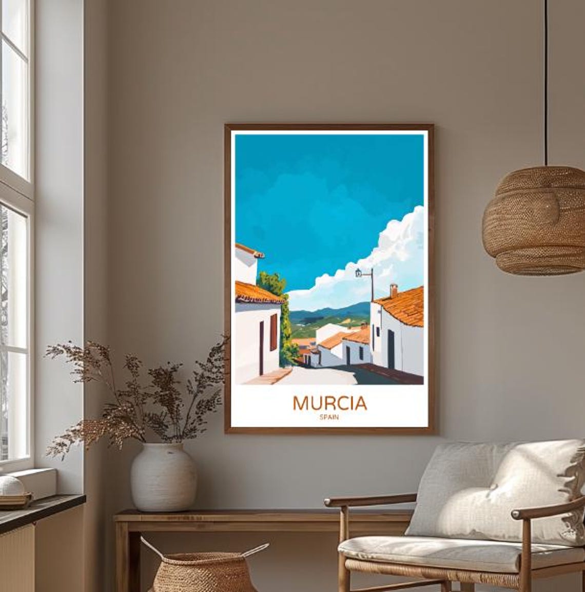 Murcia Spain Whitewashed Village Street Andalusian Travel Poster - Image 3