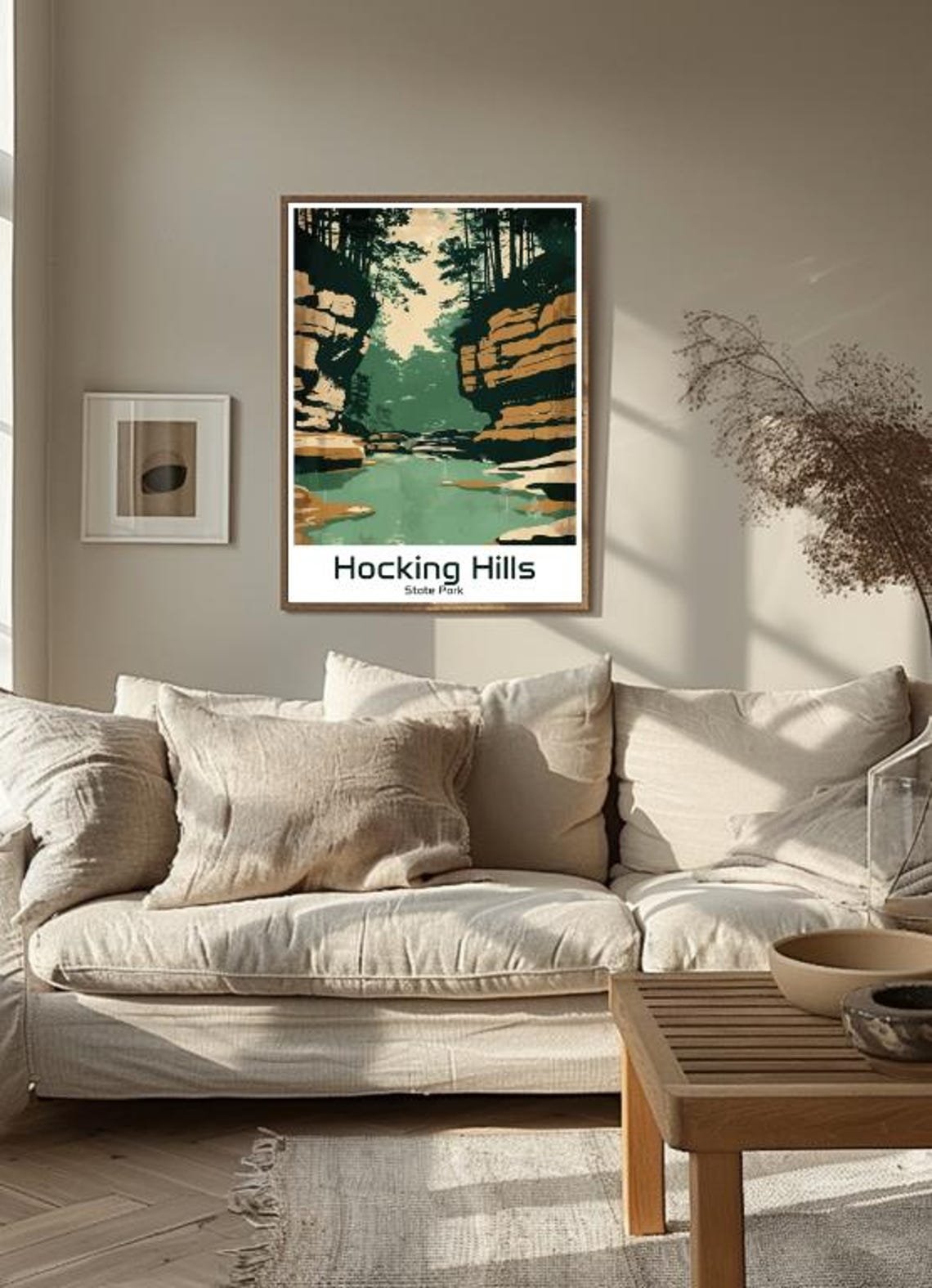 Hocking Hills State Park Travel Poster Forest Gorge Stream Vintage Art - Image 3